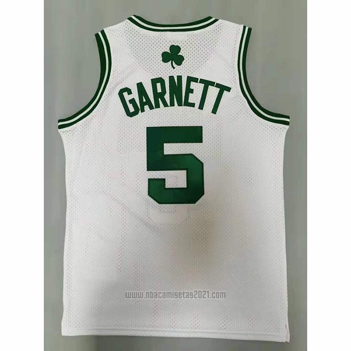 Camiseta Boston Celtics Kevin Garnett #5 Mitchell & Ness 2007-08 Blanco